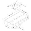 South Shore Logik Twin Mates Bed with 3 Drawers in Pure White