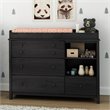 South Shore Little Smileys Wood Changing Table and Station in Gray Oak