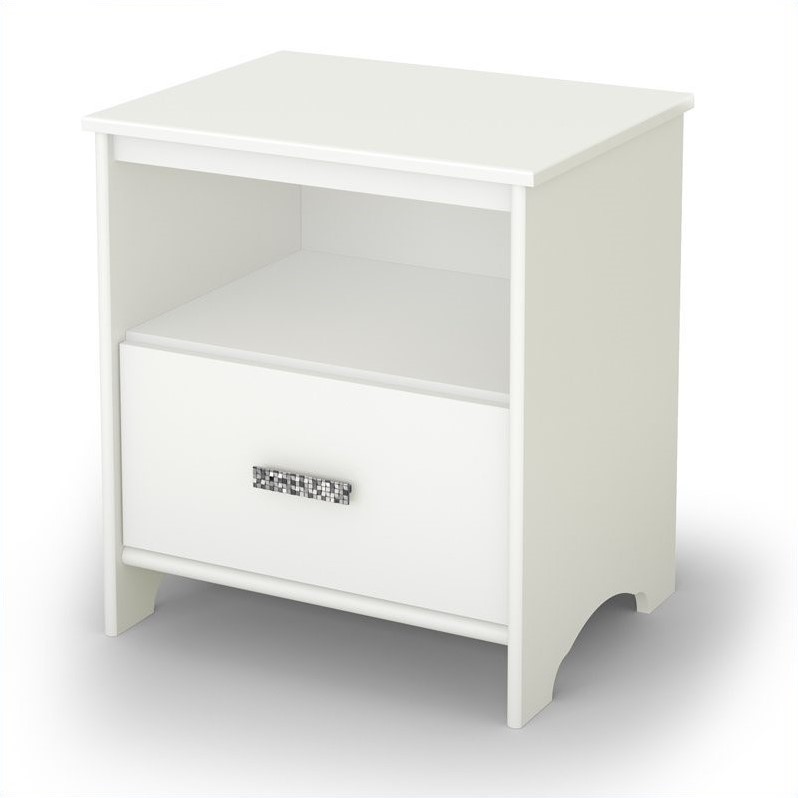 South Shore Sabrina Nightstand In Pure White 9059062