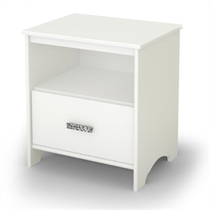 south shore sabrina nightstand in pure white