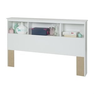 south shore crystal wood bookcase headboard in white