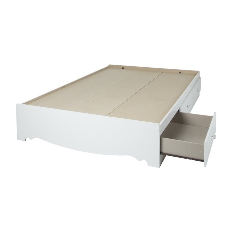 South Shore Crystal Wood Full Mates Bed in White