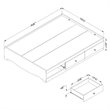South Shore Crystal Wood Full Mates Bed in White