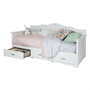 south shore sabrina wood twin storage daybed in white