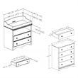 South Shore Heavenly Wood Changing Table and Chest Set in White