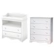 South Shore Heavenly Wood Changing Table and Chest Set in White