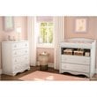 South Shore Heavenly Wood Changing Table and Chest Set in White