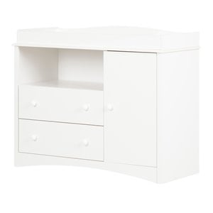 south shore peekaboo changing table in pure white