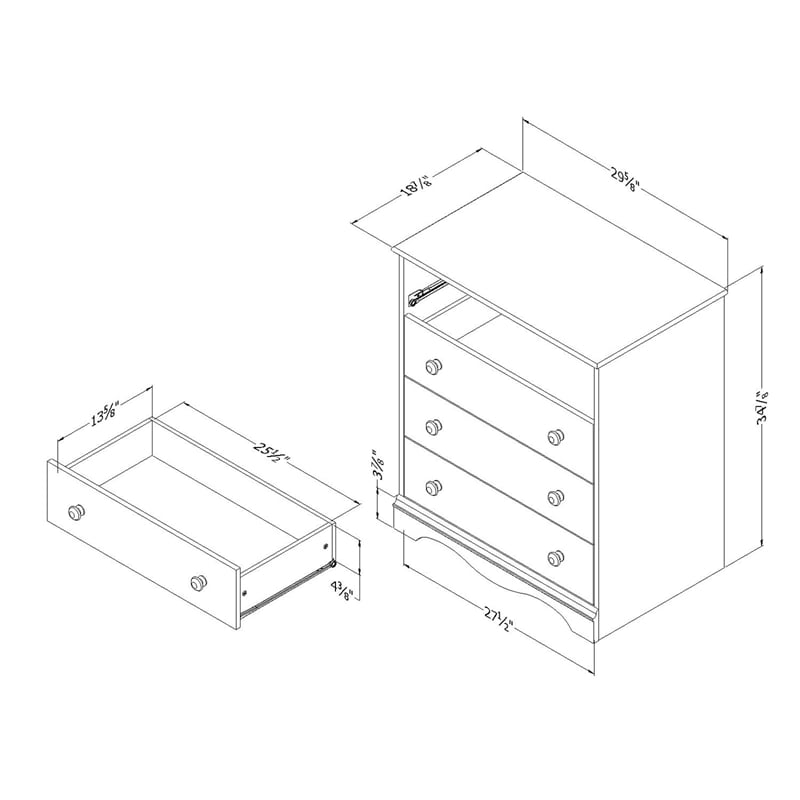 South Shore Angel 4 Drawer Chest in White