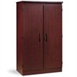 South Shore Park 2-Door Storage Cabinet w/Brushed Metal Handles in Royal Cherry