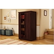 South Shore Park 2-Door Storage Cabinet w/Brushed Metal Handles in Royal Cherry