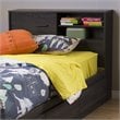 South Shore Fynn Twin Storage Headboard in Gray Oak
