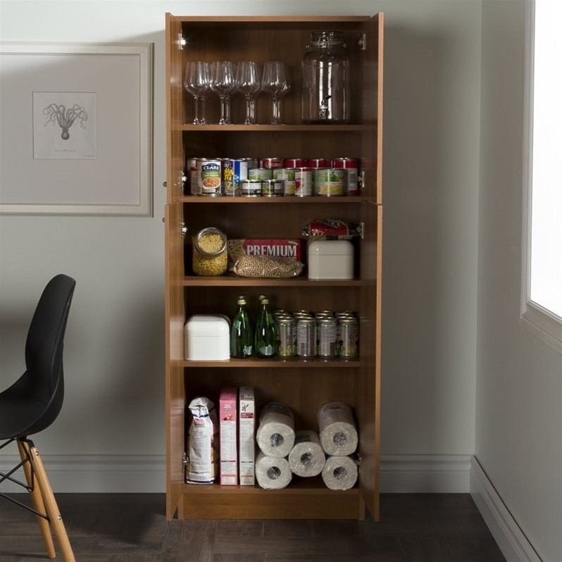 South Shore Axess Storage Pantry in Morgan Cherry