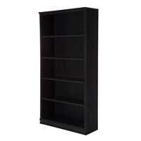 South Shore Morgan 5 Shelf Narrow Bookcase In Black Oak 10139