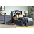 South Shore Summer Breeze Twin Captain's Bed Frame Only in Antique Blue Finish