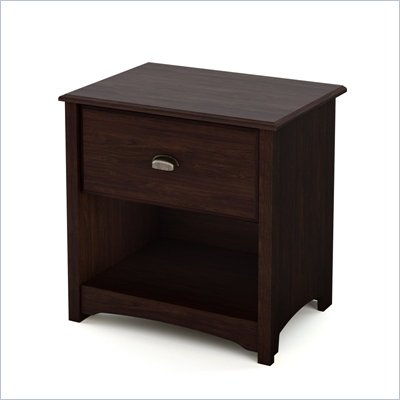 South Shore Nathan 1 Drawer Nightstand in Havana Finish   3339062