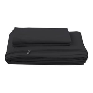 ienjoy home 3-pc king ultra soft microfiber duvet cover set in black