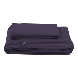iEnjoy Home 3-PC Twin Ultra Soft Microfiber Duvet Cover Set in Purple