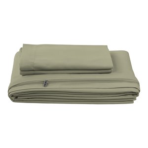 iEnjoy Home 3-PC Twin Ultra Soft Microfiber Duvet Cover Set in Sage Green
