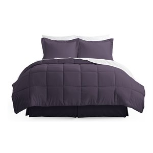 iEnjoy Home 8-PC Premium Modern Microfiber Full Bed in a Bag in Purple