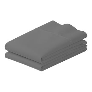 iEnjoy Home 2-PC Premium Ultra Soft Standard Pillow Case Set in Gray