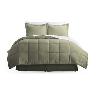 iEnjoy Home 8-PC Premium Microfiber Twin XL Bed in a Bag in Sage Green