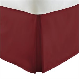 iEnjoy Home  Premium Pleated Dust Ruffle Cal King Bed Skirt in Red