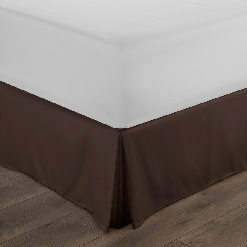 iEnjoy Home  Premium Pleated Dust Ruffle Cal King Bed Skirt in Chocolate