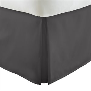 iEnjoy Home  Premium Pleated Dust Ruffle Cal King Bed Skirt in Gray