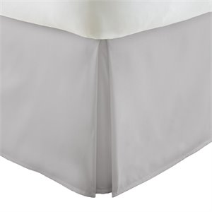 iEnjoy Home  Premium Pleated Dust Ruffle Cal King Bed Skirt in Light Gray