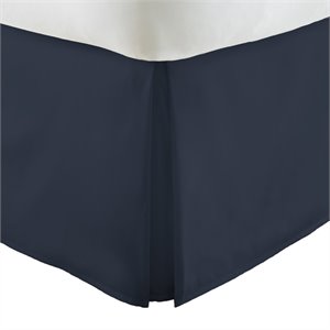 iEnjoy Home  Premium Pleated Dust Ruffle Cal King Bed Skirt in Navy