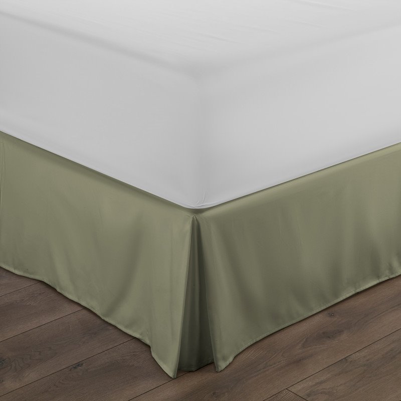 iEnjoy Home  Premium Pleated Dust Ruffle Cal King Bed Skirt in Sage Green