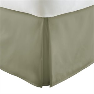iEnjoy Home  Premium Pleated Dust Ruffle Cal King Bed Skirt in Sage Green