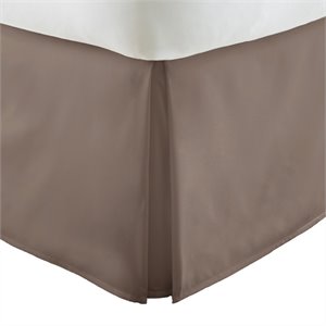 iEnjoy Home  Premium Pleated Dust Ruffle Cal King Bed Skirt in Taupe Tan