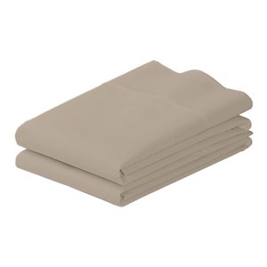 ienjoy home 2-pc premium ultra soft king pillow case set in taupe tan