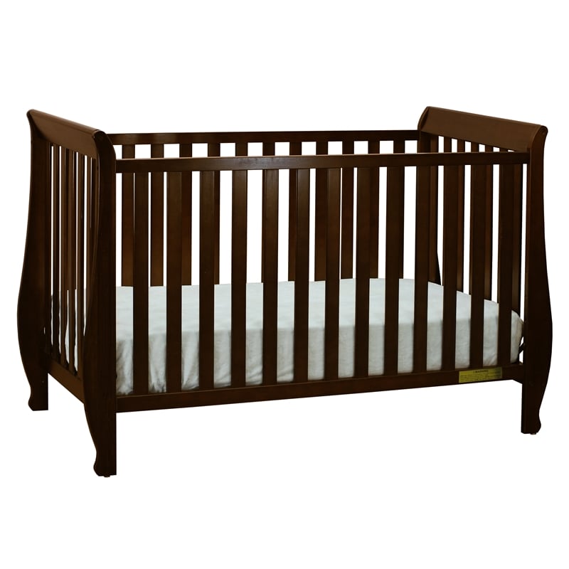 AFG Baby Furniture Naomi 4 in 1 Convertible Crib with Toddler Guardrail Espresso