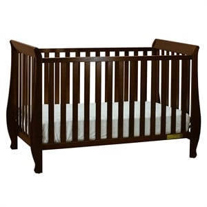 AFG Baby Furniture Naomi 4 in 1 Convertible Crib with Toddler Guardrail Espresso