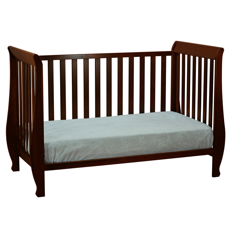 AFG Baby Furniture Naomi 4 in 1 Convertible Crib with Toddler Guardrail Espresso