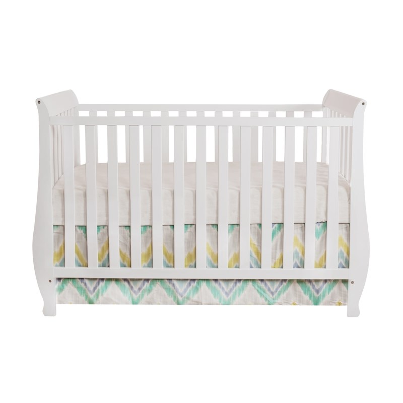 AFG Baby Furniture Naomi 4-in-1 Convertible Crib with Toddler Guardrail White