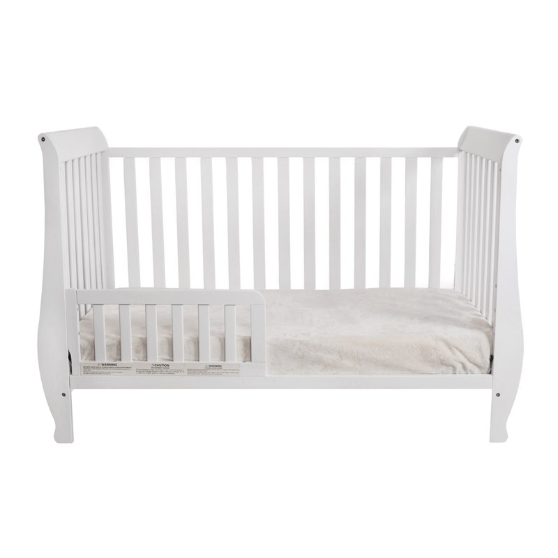 AFG Baby Furniture Naomi 4-in-1 Convertible Crib with Toddler Guardrail White