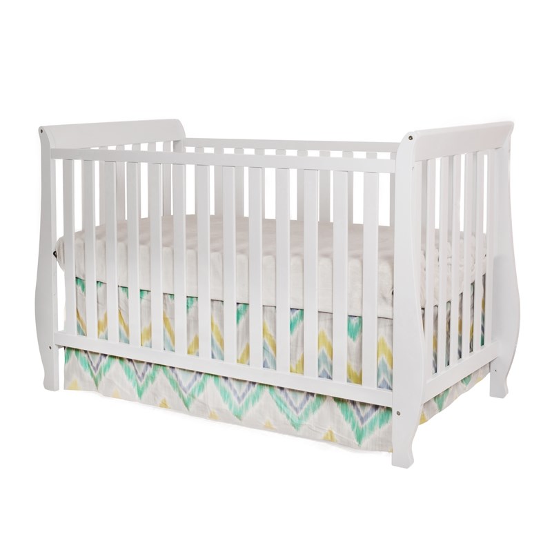 AFG Baby Furniture Naomi 4-in-1 Convertible Crib with Toddler Guardrail White