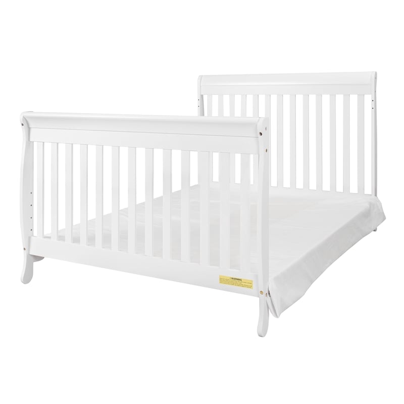 AFG Baby Furniture Alice 4-in-1 Convertible Crib with Toddler Guardrail White