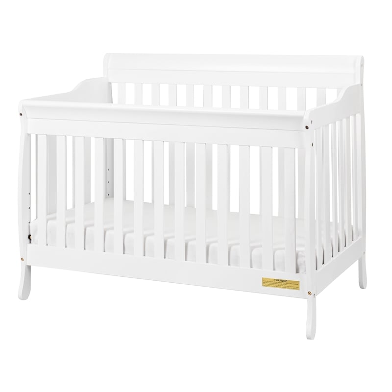 AFG Baby Furniture Alice 4-in-1 Convertible Crib with Toddler Guardrail White