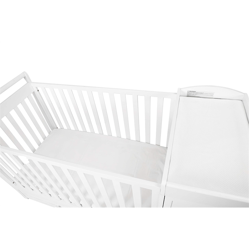 AFG Daphne 2 in 1 Convertible Crib and Changer White