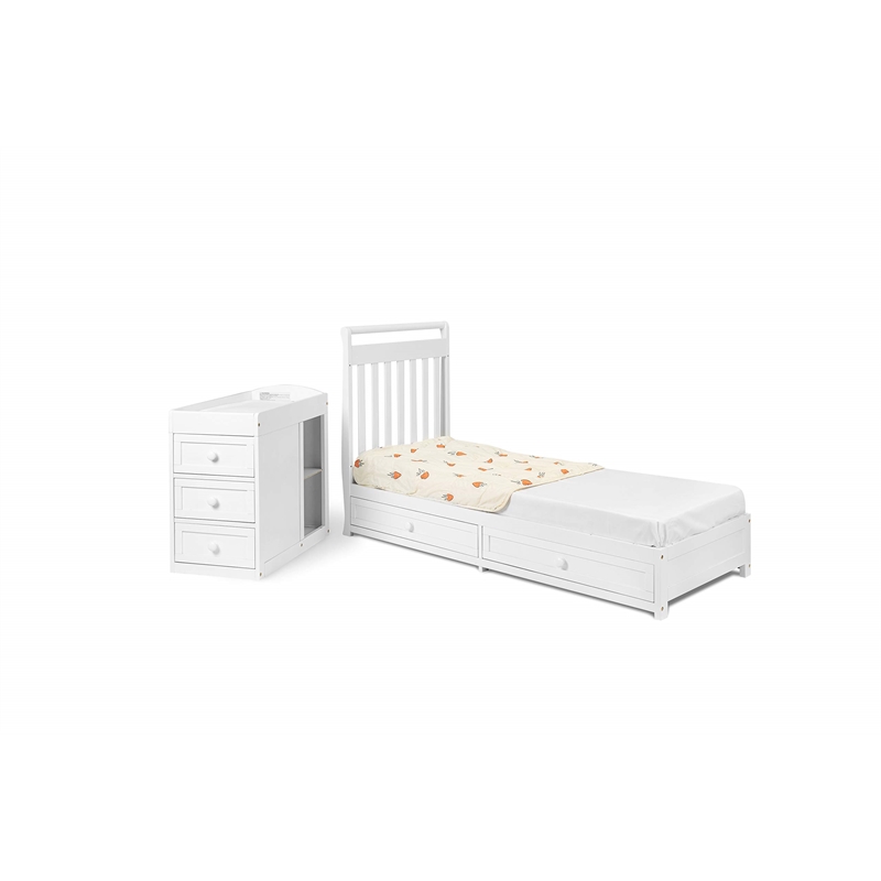 AFG Daphne 2 in 1 Convertible Crib and Changer White