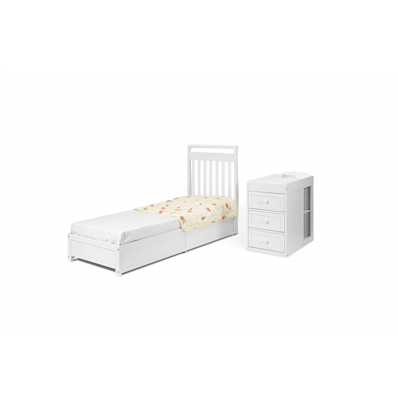 AFG Daphne 2 in 1 Convertible Crib and Changer White