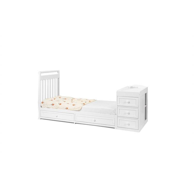 AFG Daphne 2 in 1 Convertible Crib and Changer White