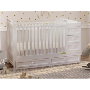 AFG Daphne 2 in 1 Convertible Crib and Changer White