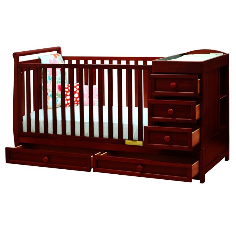 Athena Daphne 2 In 1 Convertible Crib In Cherry 662c