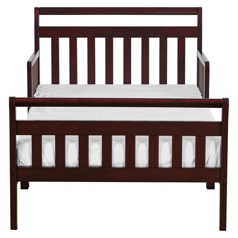 AFG Baby Furniture Anna Solid Wood Toddler Bed with Guardrails in Espresso